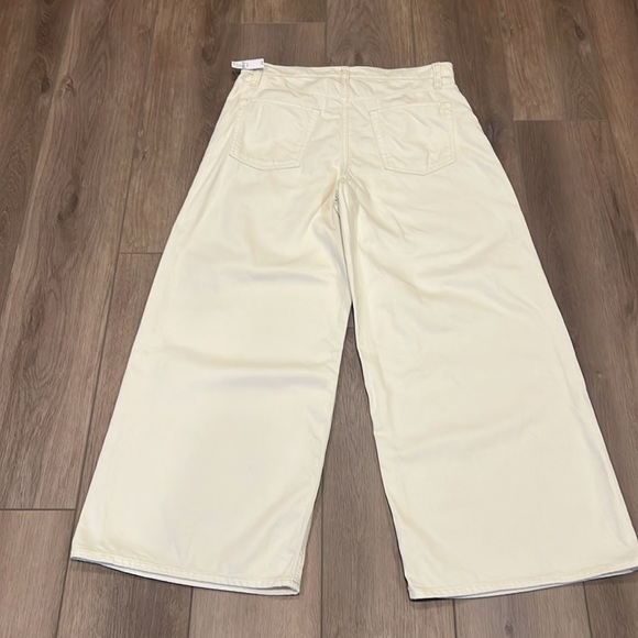 NWT Gap Wide-Leg Baggy Mid-Rise Cream Pants Size 8 Petite Relaxed Fit - Picture 13 of 16